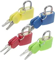 BUGUUYO 4pcs Mini Luggage Padlocks with Keys Copper Suitcase Locks Keyed Padlock Set Luggage Locks Metal Padlocks