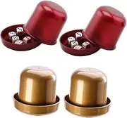 ERINGOGO 4 Sets Dice Cups with Gaming Dices Thickened Design for Parties and Ktv Fun Dice Props for Board Games and Social Gatherings