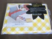 Vintage Full Flat Sheet Yellow White Check Mohawk Tastemaker NEW