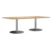 DD Verse Double Legs Meeting Table Polished Steel