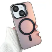 For Iphone 15 Magsafe Lens Holder Pc Hybrid Tpu Phone Case