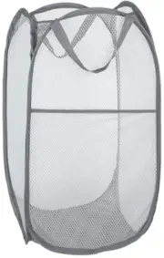 Large Mesh Pop-Up Laundry Basket Collapsible Laundry Hamper with Carry Handles
