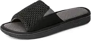 [LongBay] Men's Comfy Memory Foam Slide Slippers Breathable Mesh Cloth House Shoes