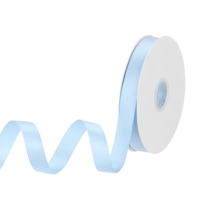 9/16" 33 Yard Double Faced Solid Satin Ribbon Polyester Fabric Light Blue