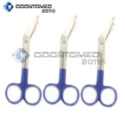 3 Lister Bandage Nurse Scissors 5.5'' Blue Color Handles FIrst Aid Medical ODM