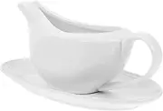 PAMINGONO Ceramic Gravy Pitcher with Handle Elegant Sauce Jug for Serving Milk Sauces Ceramic Design for Family Gatherings Restaurants and Parties