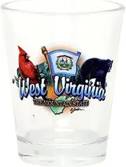 West Virginia Mountain State Elements Shot Glass Glassware