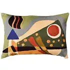 Lumbar Kandinsky Modern Pillow Cover | Green Abstract Pillows | Modern Chair ...