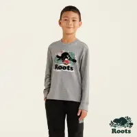在飛比找momo購物網優惠-【Roots】Roots 大童-冬日海狸系列 佳節海狸長袖T