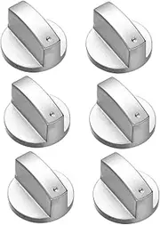 6 Pcs Zinc Alloy D-Shaped Stove Knob - Universal Gas Stove Control Knobs for Oven Cooktop (6mm)