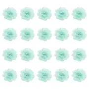 20Pcs 2" Chiffon Flowers Sewing Fabric Flower Appliques for Crafts Light Green