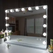 FENCHILIN Bluetooth Vanity Makeup Mirror With Lights Hollywood LED Mirrors Wall