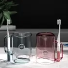 with Handle Mouthwash Cup Transparent Tumblers Toothbrush Holder Travel