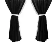 Black with White Tassels Curtains + Decors for Renault Trucks Gama T / K / C / D