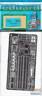 EDU48706 1:48 Eduard PE - F-14A Tomcat Exterior Detail Set (HBS kit) #48706