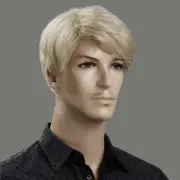 Natural Male Wig Short Men Handsome Blonde Synthetic Hair with Side Part Bangs
