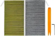 Staright Car Air Filter Air Conditioner Cabin Filter with Activated Carbon Replacement for Tesla Model 3, 2 Pack