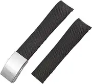 RAYESS Rubber Watchbands for Longines Conquest HYDROCONQUEST L3 21mm Waterproof Strap Watch Accessorie Silicone Watch Bracelet with Logo (Color : Clasp, Size : 21mm)