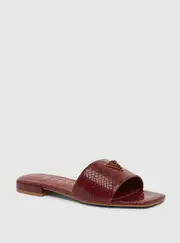 GUESS Women's Dark Red Tamsea Slide Sandal Size: 7