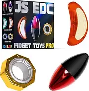Fidget Toys Set for Anxiety Relief –Magnetic Slider, Fidget Ring &Spinner –3Pcs Cool Lightweigh Plastic Desk Calming Toys for Adults & Teens with ADHD/Autism – Gifts for Men & Women