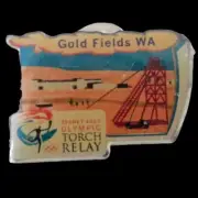 Vintage Sydney 2000 Olympic Torch Relay Gold fields W.A collectable Pin Badge