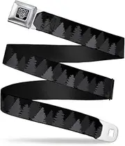 [Buckle-Down] Seatbelt Belt - Pine Tree Silhouettes Black/Grays - 1.0" Wide - 20-36 Inches in Length