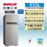 在飛比找Yahoo奇摩購物中心優惠-SANLUX台灣三洋 533L 1級變頻2門電冰箱 SR-C