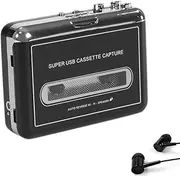 Byttlerom Portable Stereo USB Cassette Player Plastic Cassette Tape to MP3 Converter Recorder Capture Audio Music Player
