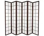 Zen Room Divider Screen Brown 6 Panel