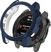 Case Cover intended for Garmin Fenix 7X Solar/Fenix 7X Sapphire Solar, Soft TPU Protective Cover Bumper Shell intended for Fenix 7X Watch Case (Not intended for 7S/7) (Blue)