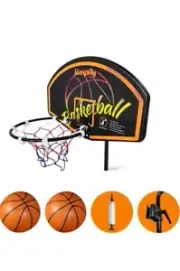 Jumpfly Trampoline Basketball Hoop, Hoop For Trampoline W/accessories