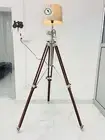 Nautical Tripod Floor Lamp Wooden Base Lamp Vintage Living Room Without Shade