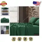 OEKO-TEX Certified Linen Bed Sheets - Jade Green Cal King Extra Deep Pocket Set