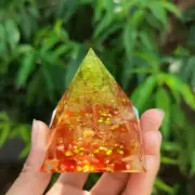 Tree of Life Orgone Pyramid Peridot Red Agate Orgonite Chakra Crystal Healing