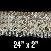 Silver Stretch Sequin Trim Arts & Crafts 24” X 2”