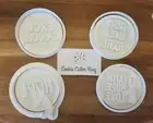 Cancer Awareness Cookie Cutter Set with Embosser Stamps - Fight, Hope, Cure,