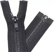 2PCS #5 24 Inch Separating Jacket Zippers for Sewing Coats Jacket Zipper Black M