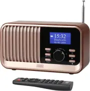 Rechargeable DAB DAB+ FM Radio Dual Alarm Clock - August MB450K - Retro Portable