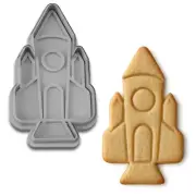 Space Rocket Cookie Cutter & Stamp Set, model A200 4" (4 x 2.6 inches)