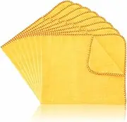 AL KAHF Yellow Dusters Heavy Duty Cotton Dusting Towel Soft Multi Purpose Duster Cloth For Dusting Polishing Cleaning Glass Car Window Office Kitchen Essentials Home Accessories 28cm X 30cm (8Pcs)
