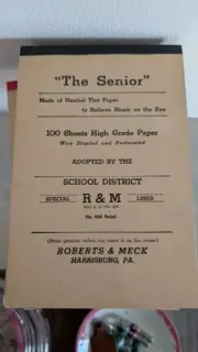 6 Vintage Roberts & Meck Senior Tablets School Lined Paper Notebook Harrisburg