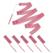 Dance Ribbons 6Pcs 78.7 Inch Gymnastics Streamers for Gifts Dancing Lotus Pink