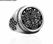 AU NEW Unisex Men Biker Punk Viking tree of life Titanium Stainless Steel ring
