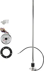 X AUTOHAUX Fuel Sending Unit and Gauge Kit Boat Fuel Sending Unit Marine Fuel Sender Unit Metal 25.98" 1 Set Silver Tone Black White 0-190 Ohm