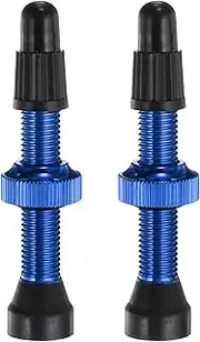 uxcell 2pcs Tubeless Valve Stems 34mm Aluminum Alloy Tubeless Valve Super Light No Leak Durable Valve Stem Caps Multiple Color & Size Fit Most Bicycle Tubeless Rims Pair, Blue