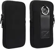 [MDJYMYZ] Mobile Phone Belt Bag with Belt Clip, Mobile Phone Belt Men, Small Waist Bag Men, 6.1 Inch Multifunctional Bum Bag, Vertical Mobile Phone Holster Smartphone Case for Sports, Camping, Work, Black
