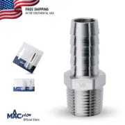 MAACFLOW Stainless Steel Barb Hose Fitting 1/2" ID Barb x 3/8" Male NPT Adaptor