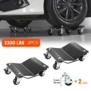 Wheel Dolly 2pcs Car Positioning Jack Tire Mover Trolley Castor Black