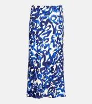 [Dries Van Noten] Dries Van Noten Printed midi skirt AU 10 blue