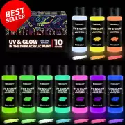 Glow in the Dark Paint, 60ml, Neon, Waterproof, UV Activated, Rocks, Crafts